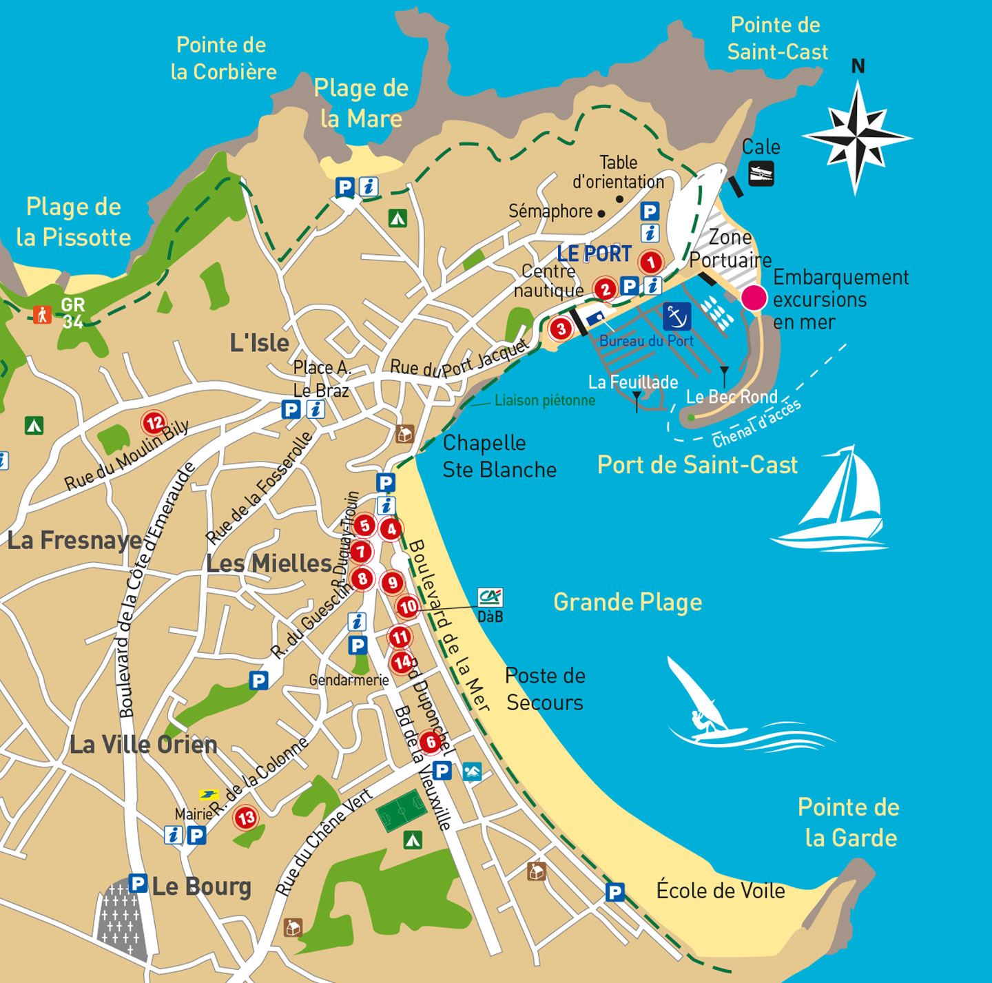 Plan de SaintCast SaintCast Port de SaintCast Le Guildo